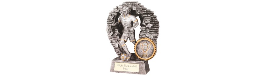 BLAST OUT MALE FOOTBALL RESIN TROPHY 5 SIZES 11CM - 23CM BLAST OUT MALE FOOTBALL RESIN TROPHY 5 SIZES 11CM - 23CM